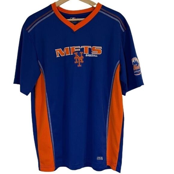 MLB New York Mets Baseball Men's‎ V Neck Jersey Shirt 2XLT NWT - Picture 2 of 7